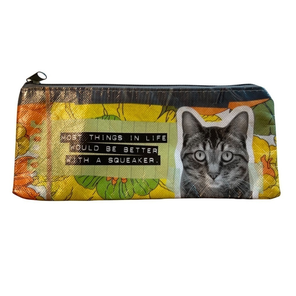 Most Things in Life Would Be Better With a Squeaker Change Purse Cat Pouch